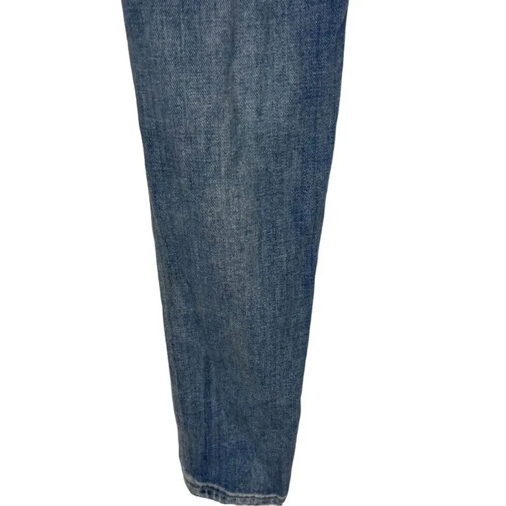 LEVI'S 721 HIGH RISE SKINNY Medium Blue Wash Distressed Red Tab Jeans sz 26 x 32